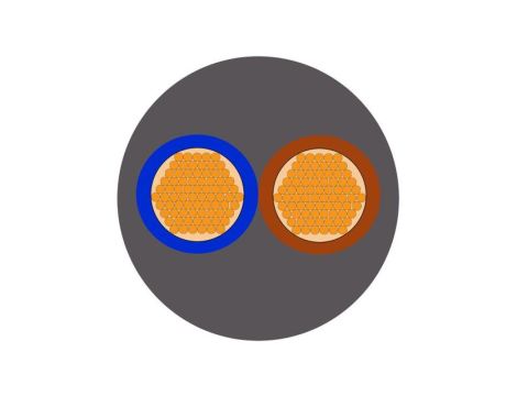 Sieciowy kabel zasilający 2 Core Polichlorek winylu PVC Sheath Szary 6.39mm od , 300 V, 500 V