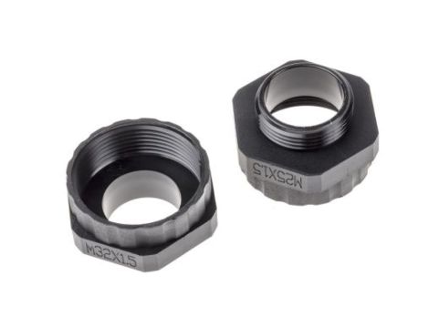 Adapter do dławnic kablowych, M25 → M32, materiał: Nylon 66, kolor: Czarny, RS PRO