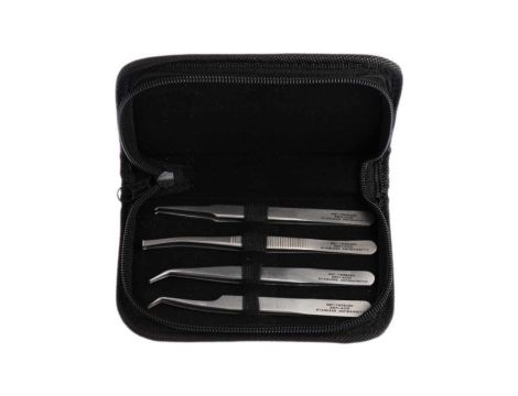 Zestaw pęset, materiał: Stal nierdzewna, RS PRO