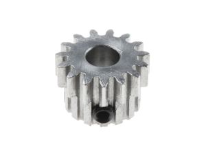 Koło zębate walcowe, moduł: 1, l.zębów: 15, śr. piasty: 14mm, śr. otworu: 6mm, Stal