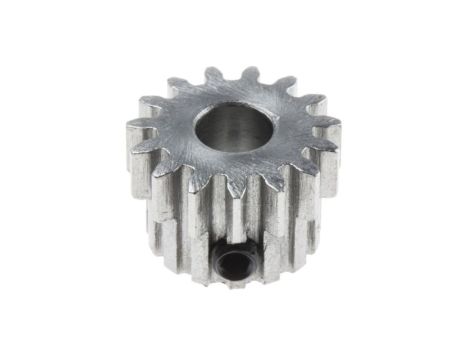 Koło zębate walcowe, moduł: 1, l.zębów: 15, śr. piasty: 14mm, śr. otworu: 6mm, Stal