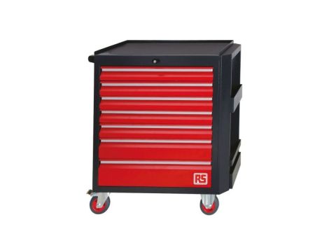 Szafka na rolkach, na kółkach, 7-szufladowa, 875 x 890 x 450mm, materiał: Stal, RS PRO