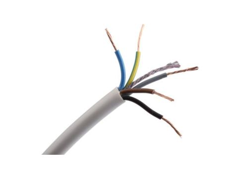 Sieciowy kabel zasilający 5 Core Polichlorek winylu PVC Sheath Biały 8.04mm od , 300 V, 500 V