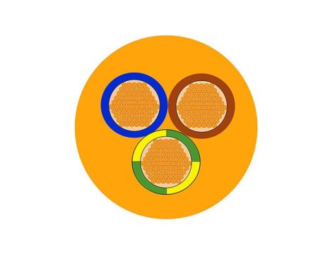 Sieciowy kabel zasilający 3 Core Polichlorek winylu PVC Sheath Pomarańczowy 7.1mm od , 500 V