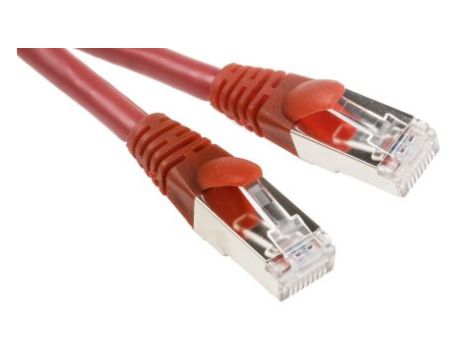 Kabel kategorii 6, Czerwony, Wtyk RJ45/męski RJ45dł.: 500mm, mat. koszulki: LSZH