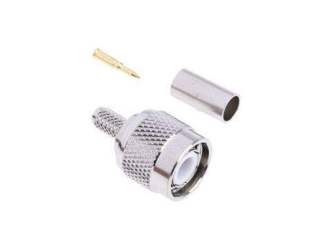 Złącze koncentryczne, 50, Męski, zaciskane, Montaż na kablu