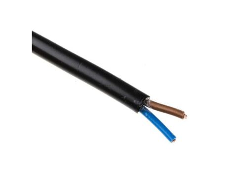 Sieciowy kabel zasilający 2 Core Polichlorek winylu PVC Sheath Czarny 6.39mm od , 300 V, 500 V
