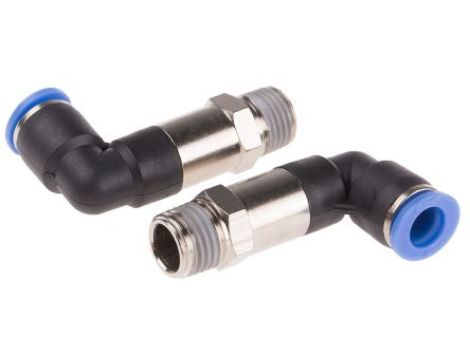 Złącze kątowe gwint R 1/4 męskie, Wciskane 8 mm RS PRO