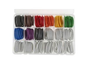 Zestaw do znakowania kabli, typ: Cable Marker, 4500 x 250 Znaczniki dla każdego: 0→ 9 (z kolorowym kodem), Pusty