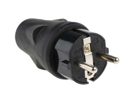 Wtyk sieciowy, 16A, 250 V, 2P+E CEE 7/7 niemieckie Schuko/francuskie, RS PRO