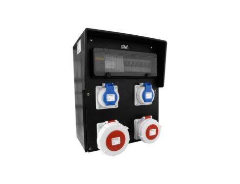 Rozdzielnica budowlana HD-S IP67 32A/5P 16A/5P 2x230V Schuko gumowa Doktorvolt 9542