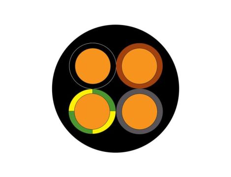 Przewód zasilający 4 Core Polichlorek winylu PVC Sheath Czarny, 1 kV, 600 V