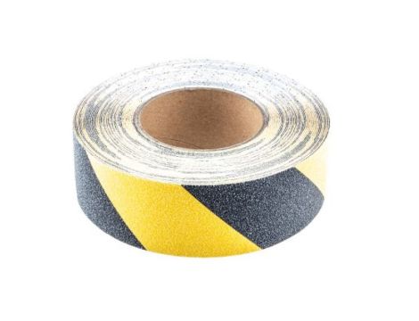 Taśma ostrzegawcza kolor: Czarny/żółty, materiał: Polietylen, 50mm x 18.3m, RS PRO