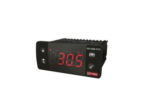 Regulator temperatury PID panelowy 3-wyjściowy, Uz 230 V AC, 0 → +100C, 76 x 34.5mm, WŁ./WYŁ., sterownik PID