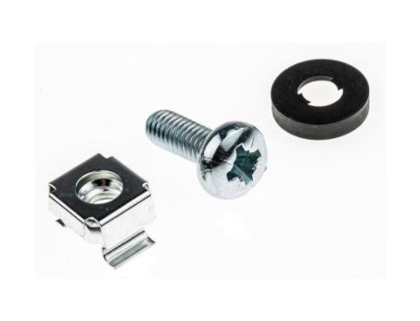 Zestaw nakrętek i śrub klatkowych Zestaw nakrętek i śrub klatkowych, Nylon, l. elementów: 10, Wkręt z rowkiem, Krzyż,