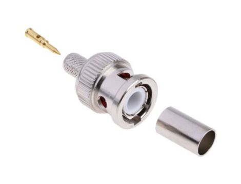 Złącze BNC, 75, 4GHz, Męski, Połączenie zagniatane, Montaż na kablu