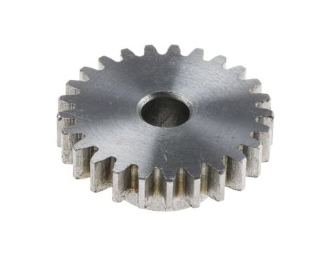 Koło zębate walcowe, moduł: 1, l.zębów: 25, śr. piasty: 14mm, śr. otworu: 6mm, Stal