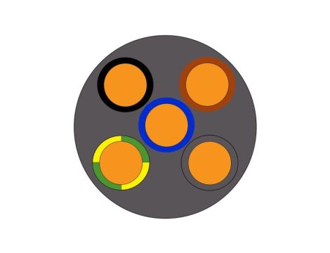 Przewód zasilający 5 Core Polichlorek winylu PVC Sheath Szary 11.5 → 14mm od , 300 V, 500 V