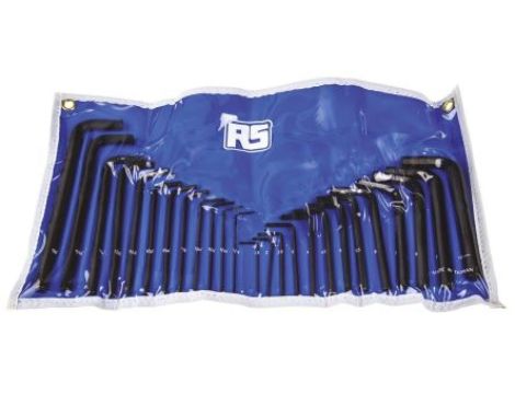 Zestaw kluczy imbusowych Jednostki metryczne, 25 szt. 1.5mm Sześciokątne, typu L, materiał: Stal chromowo-wanadowa, RS