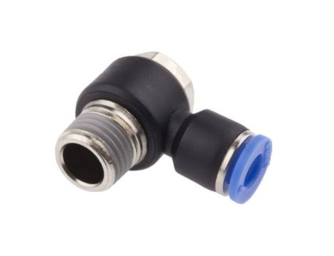 Złącze kątowe gwint R 1/4 męskie, Wciskane 6 mm RS PRO