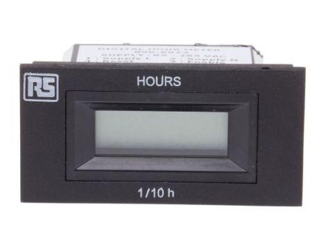 Licznik godzin LCD 6-cyfrowy 85 → 265 V AC RS PRO