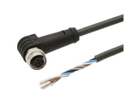 Kabel konfekcjonowany jednostrony złącze M12 żeńskie 5-pinowe kątowe wolny koniec przewodu 5x0,34mm 2m PUR 60V VK205621