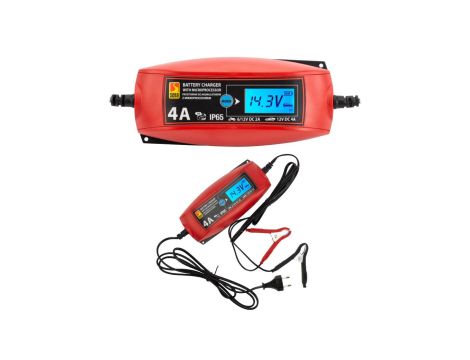 Prostownik automatyczny z mikroprocesorem 6V/12V 4A LCD 010303 SENA