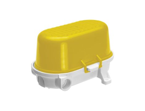 Oprawa kanałowa OVAL-7040B/K, E27, 40W, biała-bakelit, klosz żółty-polipropylen, IP54, oprawa sygnalizacyjna A1170-P3