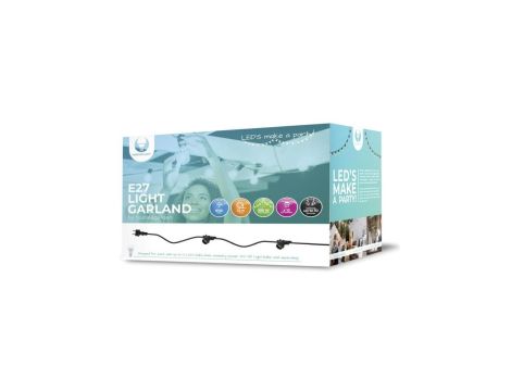 Girlanda świetlna 12mb zewnętrzna IP65 10 gniazd E27 / Forever Light