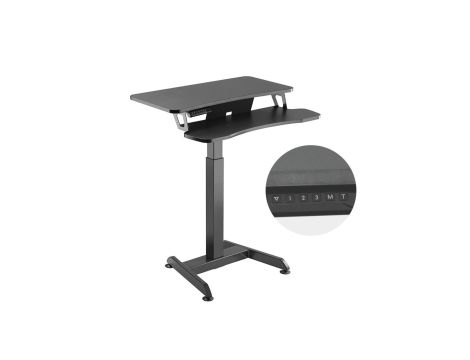 Biurko elektryczne Maclean, regulacja wys., stolik, stacja robocza, do pracy stojąco siedzącej, max wys 122cm, max 37 kg, MC-835