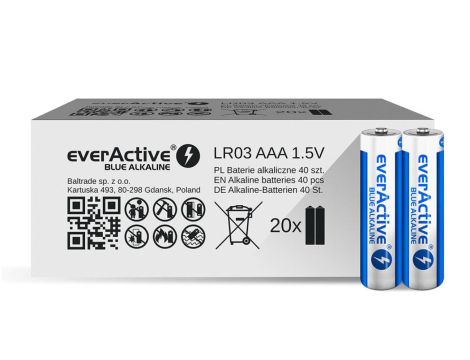 EVERACTIVE BATERIE ALKALICZNE AAA/LR03 LIMITED BLUE ALKALINE - 40 SZTUK ALEV03S2BK