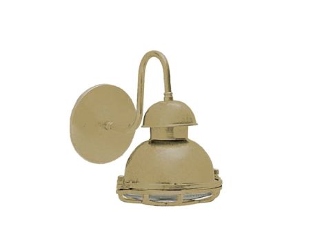 KINKIET mosiężny 56, E27, 60W, klosz przeźroczysty-szkło, IP64, siatka mosiężna A56