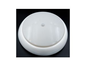 Oprawa KAJKO XL, E27 z czujnikiem ruchu PIR, 75W, biała-polipropylen, klosz matowy-poliwęglan, IP44, IK10 A2900-MP-PIR