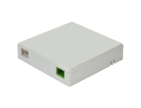 Gniazdo abonenckie światlowodowe FO FTTH na 2 adaptery SC simplex białe + adapter FO SC/UPC