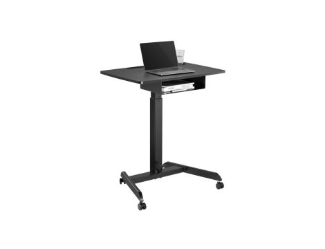 Biurko stolik do laptopa Maclean, regulacja wysokości, z szufladą, czarny do pracy stojąco siedzącej, max wys 113cm - 8kg max