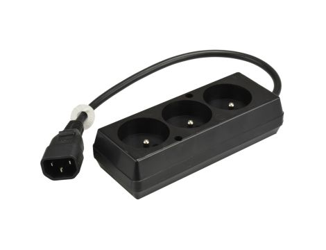 Przedłużacz do UPS 3-gniazda z/u 10A /H05VV-F 3x1 0,3m/ z wtykiem IEC C14 PS-PCU 370