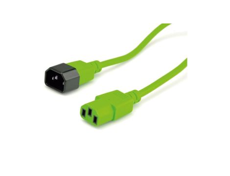 Przedłużacz zasilający 230V IEC320 C14/ C13 3m zielony