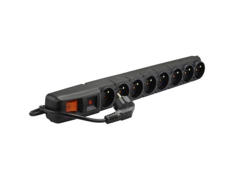 Przedłużacz przeciwprzepięciowy 8-gniazd z/u ACAR S8 5m czarny