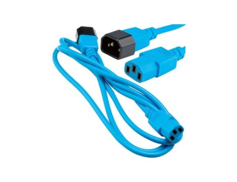 Przedłużacz zasilający 230V IEC320 C14/ C13 3m niebieski