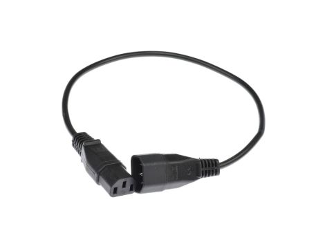 Przedłużacz 230V IEC320 C14/ C13 0,5m czarny