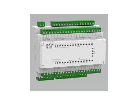 Uniwersalny, programowany sterownik PLC, 16DI, 8AI (u/i/r/DI), 2AO (u/i), 14DO (R), 2RS485, 24 VDC-PR102-24.2.2