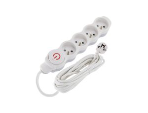 Przedłużacz prądowy 1.5m 4xGN (2P+Z) 3x1,5mm2 z wyłącznikiem