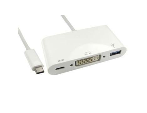 Kabel adaptera, do wyświetlaczy: 1, USB C, DVI-D