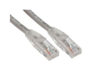 Kabel kategorii 6, Szary, Wtyk RJ45/męski RJ45dł.: 500mm, mat. koszulki: PVC