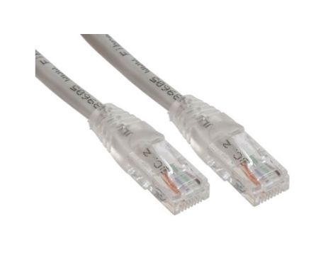 Kabel kategorii 6, Szary, Wtyk RJ45/męski RJ45dł.: 500mm, mat. koszulki: PVC