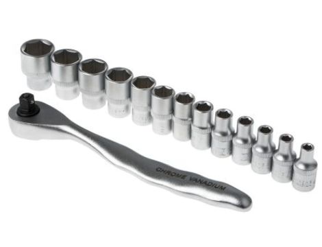 Zestaw nasadek 14 Piece 1/4 in Kwadratowy Drive RS PRO