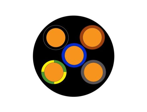 Przewód zasilający 5 Core Polichlorek winylu PVC Sheath Czarny, 1 kV