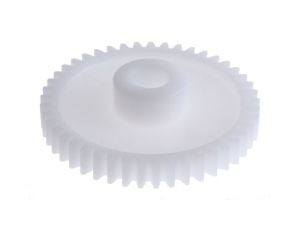 Koło zębate walcowe, moduł: 1, l.zębów: 45, śr. piasty: 16mm, śr. otworu: 8mm, POM