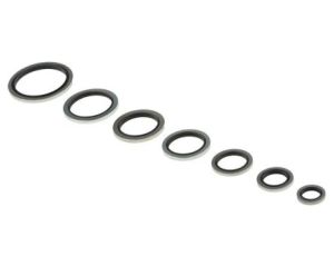 Zestaw uszczelek metalowo-nitrylowych, wymiary calowe Nitryl, Kit Contents 114 szt. RS PRO