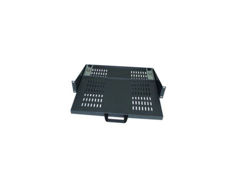 Rynna, 2U, typ: Taca, maks. obciążenie: 10kg, Stal, Czarny